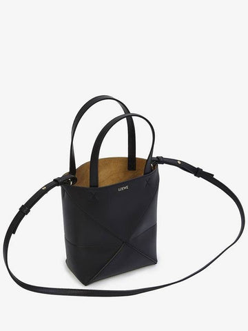 LOEWE Mini Puzzle Fold Tote aus glänzendem Kalbsleder 1100 151059776