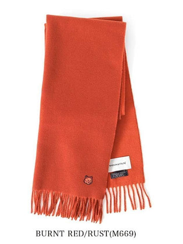 Maison Kitsune Fox Head Patch Scarf 151061568