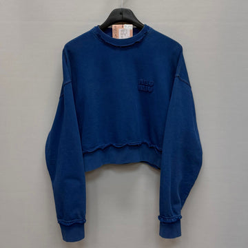 Miu Miu Embroidered Cotton Sweatshirt (Cropped Oversized Fit) 151281728