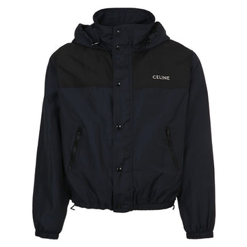 CELINE 25FW RV0SV0K56 07MR ロゴ刺繍ウィンドブレーカー ネイビー ジャケット 150790030