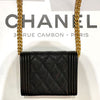 CHANEL Caviar Boy Flap Gold Chain Card Wallet AP2206 123481686 [P]