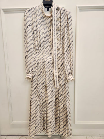 LOUIS VUITTON Langarm Kleid mit Kettenprint 24 Jahr Zustand A+ 151475397