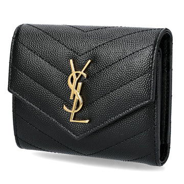 SAINT LAURENT 25FW Gold-Logo Monogram Matelassé Faltgeldbörse 151479932