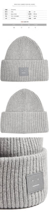 Acne Studios 25SS Face Patch Wool Beanie Light Grey Melange C40135 X92 149068917 [P]
