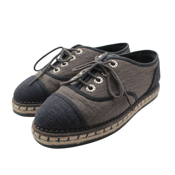 CHANEL Two-Tone Linen Sneakers 36 151505323
