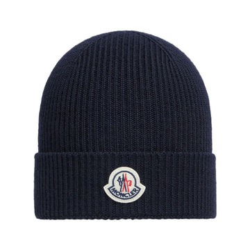 Moncler Logo Patch Virgin Wool Beanie Dark Navy 3B70500 A9342 742 151506697