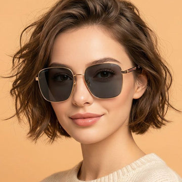 GUCCI Sonnenbrille GG0852SK 002 Big Size Luxus Rechteck Asian Fit Mode Drei Streifen 62831803