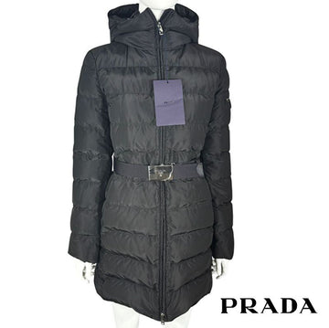 Prada Belted Hooded Padded Jacket Black 29O364 106O F0002 159497682 [P]