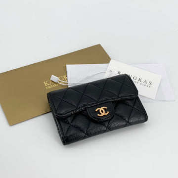 CHANEL クラシックカビアゴールドカードケース 151517782