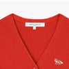 MAISON KITSUNE Baby Fox Patch Rib V-Neck Cardigan 144569766 [P]