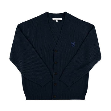 Maison Kitsune Bold Fox Head Patch V-Neck Cardigan 144569892