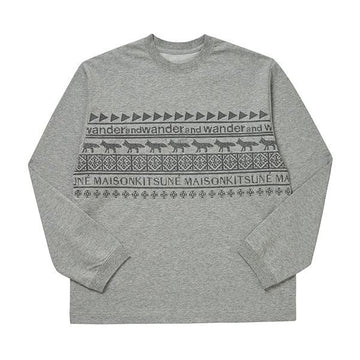 MAISON KITSUNE Fox Nordic Border Unisex Langarmshirt 5743284912 020 144570050