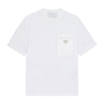 Prada Nylon Triangle Logo Chest Pocket Short Sleeve T-Shirt 144698511