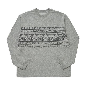 MAISON KITSUNE ノルディック ボーダー ロングスリーブ Tシャツ 144570050
