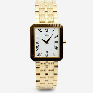 PIAGET Vintage Protokoll große Herren Gold Uhr 26354 Weiß Roman 1990er 151641692