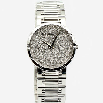 Piaget Vintage Polo Men's Unisex Gold Watch 32 Medium White Gold 94023 Diamond Pave Full Size Manual 1990s 151641693