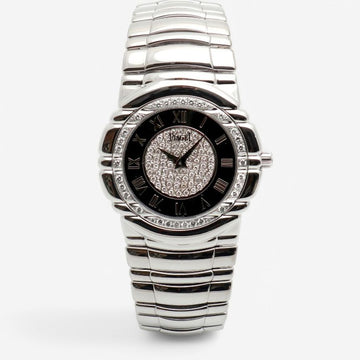PIAGET Tanagra 95043 Weißgold 33 Medium Herren Armband Uhr Onyx Original Diamant Pavé 1990er 151641697