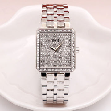 PIAGET 女性用ゴールドウォッチ プロトコル ビンテージ ホワイトゴールド ミディアム G0A22251 92155 ダイヤモンド フルパヴェ 151641934