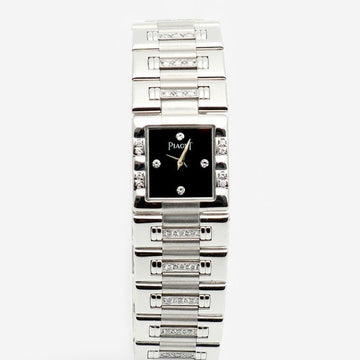 Piaget Gold Bracelet Watch Small 17mm White Gold 15327 Jewelry Watch Onyx Diamond Bezel Aftersetting 1990s 151641943