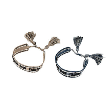 DIOR Künstlerischer Baumwollarmband-Set Ecrublue 71753926