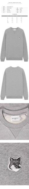 MAISON KITSUNE Fuchs Kopf Patch Sweatshirt Grau Melange GM00333KM0002 H150 58896976 [P]