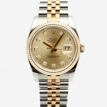 ROLEX デイトジャスト 36 メンズ コンビ 時計 シャンパンゴールド オリジナルダイヤ 2009年 151663318