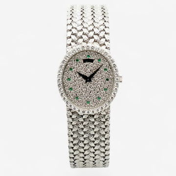 Piaget Tradition 9826 Extremely Oval Emerald Diamond White Gold Ladies Vintage Watch Manual 1980s 151663360