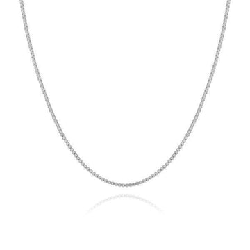 CRYSTAL HAZE Box Chain Silver Necklace 146712455