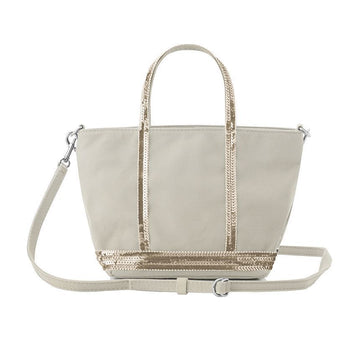 Vanessa Bruno Cabas Spangle Cotton Zipper Tote Bag Mini XS 148219626