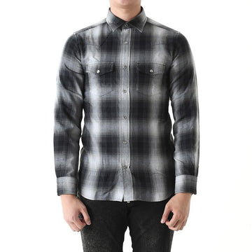Tom Ford Tartan Check Western Shirt Gray HDS001 FMC036S23 ZGREY 151664149