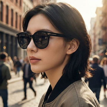 Tom Ford Sunglasses TF1137K 01A Asian Fit Luxury Oversized Black Round Black Acetate 125403111