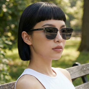 Tom Ford Sunglasses TF1139K 05A, Oversized Square Metal Combination Asian Fit 120813681