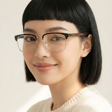 Gucci Glasses Frame GG0934OA 001 Luxury Asian Fit Three-Stripes Metal Frame 72158963