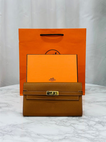 Hermes Kelly Long Wallet in Epsom Leather with Gold Hardware 151677680 [P]