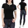 COURREGES Leichte Kontrast Kurzarm-T-Shirt 151677716 [P]