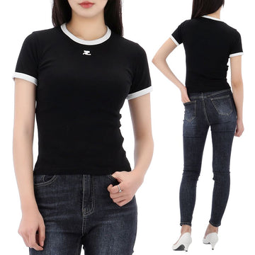 COURREGES Kurzarm-T-Shirt mit Kontrast 26SS 151677716