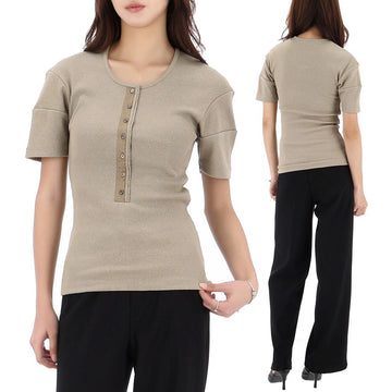 LEMAIRE Henley Short Sleeve T-Shirt 151678053