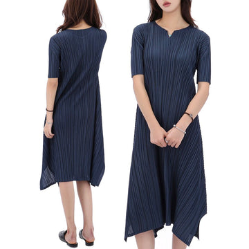 ISSEY MIYAKE Pleated Fleece Dress MELLOW PLEATS PP58 JH284 75 151678109