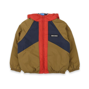 BOBO CHOSES キッズ ドッグ メイト リバーシブル パディング ジャケット（ブラウン/アイボリー）B225AC118 199 147195898 [P]