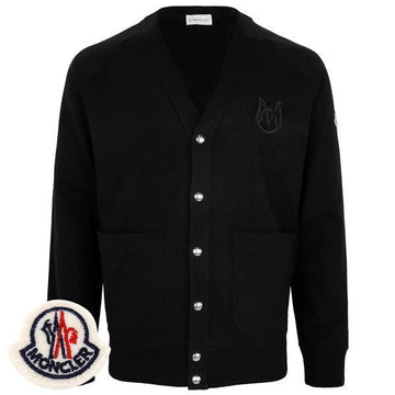 MONCLER モンクレール ブラック モノグラム ロゴパッチ ブイネック カーディガン 8G00050 899WK 999 149784179