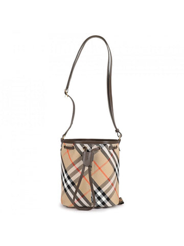 BURBERRY ドローストリング チェック バケット バッグ 8093804 151055372