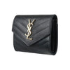 SAINT LAURENT BOW01 1000 ブラック 3段 ゴールド モノグラム 財布 87299843 [P]