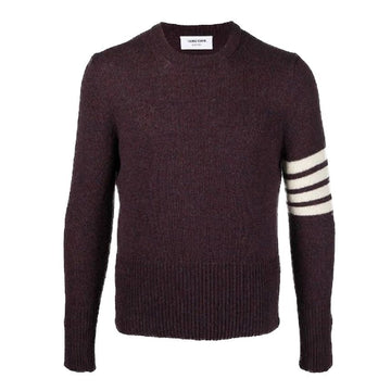 Thom Browne Diagonal Armband Crew Neck Pullover Wool Knit Burgundy 01085 614 151784313