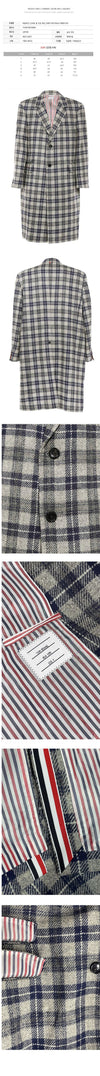 THOM BROWNE タータンチェックオーバーフィットウールコート 151784345 [P]