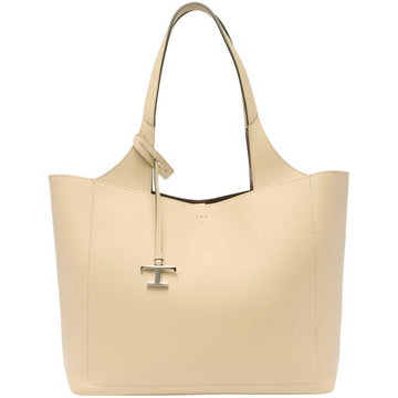 Tods Timeless Logo Medium Shopper Bag Beige 151784594