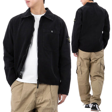 STONE ISLAND ワッペンパッチジップアップシャツジャケット 151802865