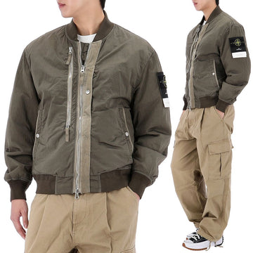 Stone Island 25FW Nylon Metal Bomber Jacket with Patch 151802947