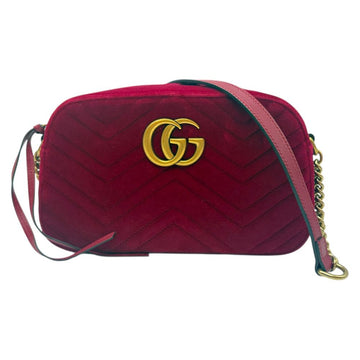 Gucci Velvet Small Shoulder Bag 447632 Hibiscus Red 151803708