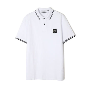 Stone Island Men's Logo Patch Polo T-shirt White L1S152200010 S0018 V1001 151629519