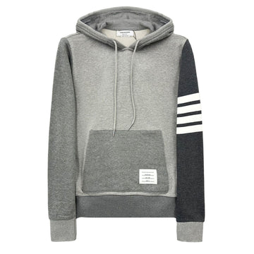 THOM BROWNE 4BAR Arm Patch Mischgewebe Kapuzen-T-Shirt MJT074F 982 151806357